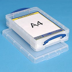 Really Useful Boxes Aufbewahrungsbox 4 L ohne Deckel – Kunststoff – Transparent – 395 × 88 × 255 mm
