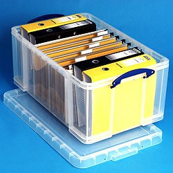 Really Useful Boxes Aufbewahrungsbox, 710 × 440 × 310 mm, 64 l, Kunststoff, transparent, mit Griff
