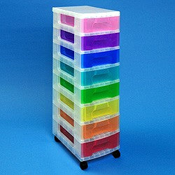 Really Useful Boxes Schubladenelement, 420 × 300 × 925 mm, Kunststoff, weiss transparent
