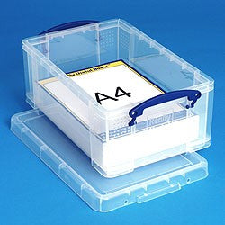 Really Useful Boxes Really Useful Box Aufbewahrungsbox 9 l – Kunststoff – transparent – mit Griff – 395 × 155 × 255 mm