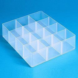 Really Useful Boxes Einsatz für Ordnungsboxen, 375 × 310 × 90 mm, Kunststoff, transparent, 12 Fächer