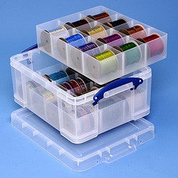 Really Useful Boxes Einsatz für Ordnungsboxen, 375 × 310 × 90 mm, Kunststoff, transparent, 12 Fächer