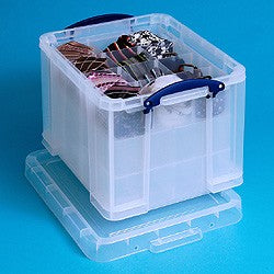 Really Useful Boxes Einsatz für Ordnungsboxen, 375 × 310 × 90 mm, Kunststoff, transparent, 12 Fächer