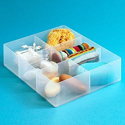 Really Useful Boxes Einsatz für Ordnungsboxen, 375 × 310 × 90 mm, Kunststoff (PP), transparent, 6 Fächer