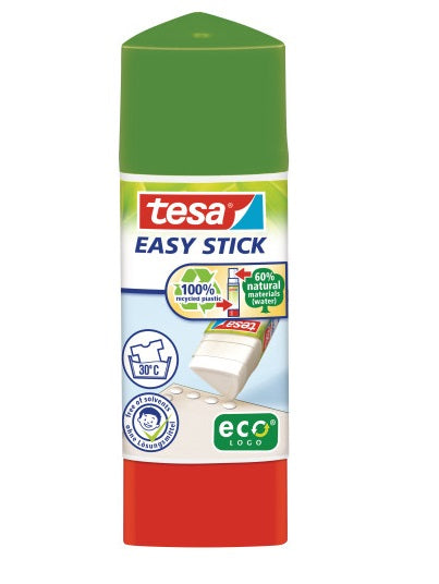 TESA Easy Stick Klebestift – permanent, transparent, lösungsmittelfrei, 25 g, für Papier, Karton, Fotos u. a.