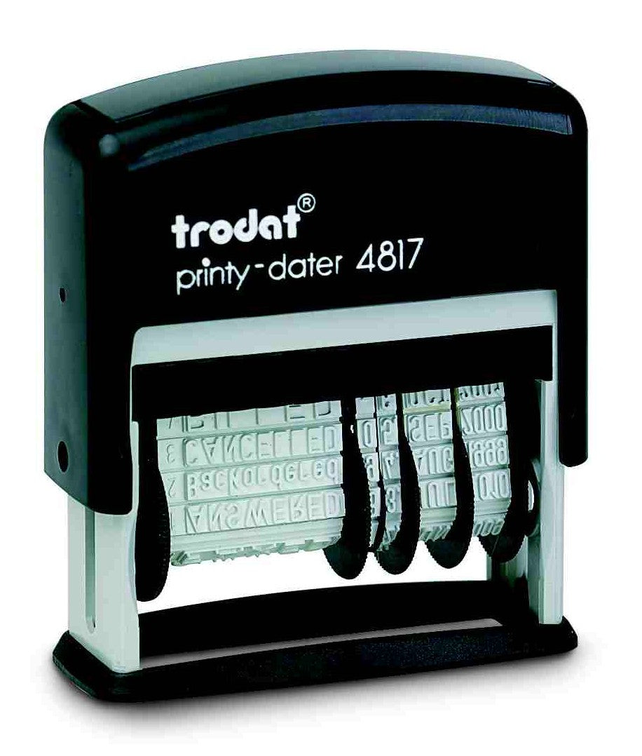 Trodat Motivstempel Printy 4817 – Wortband: 12 Texte, selbstfärbend, 46 × 4 mm