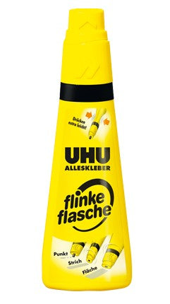 UHU Alleskleber – Flasche, permanent, transparent, schnelltrocknend, auswaschbar, 90 g, zum Basteln