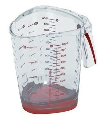 Leifheit Messbecher 1 l, Kunststoff, transparent/rot