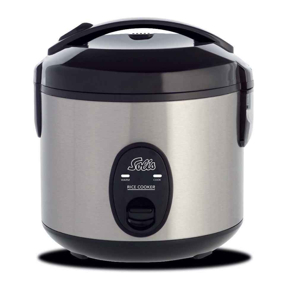 Solis Kompakter Reiskocher 821 – 0,8 l, 350 W, Warmhaltefunktion – Schwarz/Edelstahl
