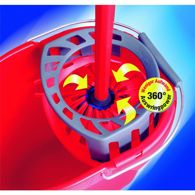 Vileda Putzeimer SuperMocio – 15 l, Kunststoff, Rot, für Mocio Wischmop-System
