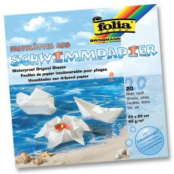 Folia Faltblätter aus Schwimmpapier – 200 × 200 mm – 65 g/m² – Weiss – 20 Blatt