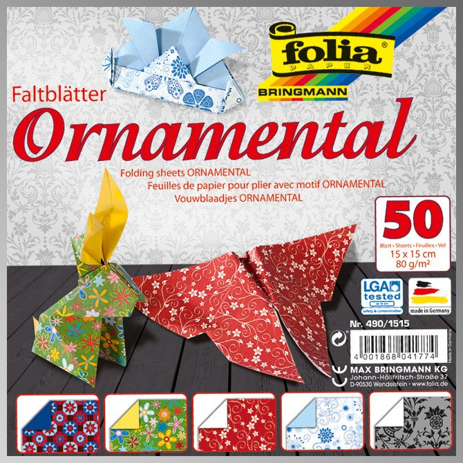 Folia Faltblätter – 150 × 150 mm – 80 g/m² – sortiert – 50 Blatt