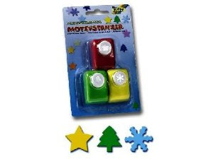 Folia Motivstanzer-Set – Weihnachten, 3 Motive, Ø 15 mm, sortiert