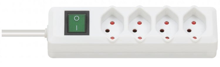 Brennenstuhl cleverLINE Steckdosenleiste, 4×T13, mit Schalter, 1,5 m, Eingang T12 – weiss