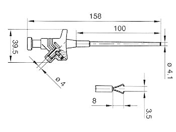 Velleman HM6400 – Klemmprüfspitze – 4 mm Buchse, Bananenstecker, 60 V DC, Schwarz