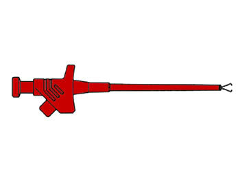 Velleman HM6410 – Klemmprüfspitze – Bananenstecker, 60 V DC, Durchgangswiderstand 50 mΩ, Rot