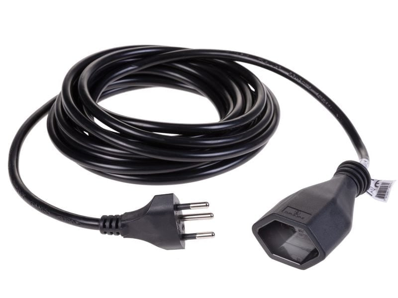 Furber. Verlängerungskabel – T12–T13, 5 m, 3×1 mm², mit Kinderschutz, schwarz