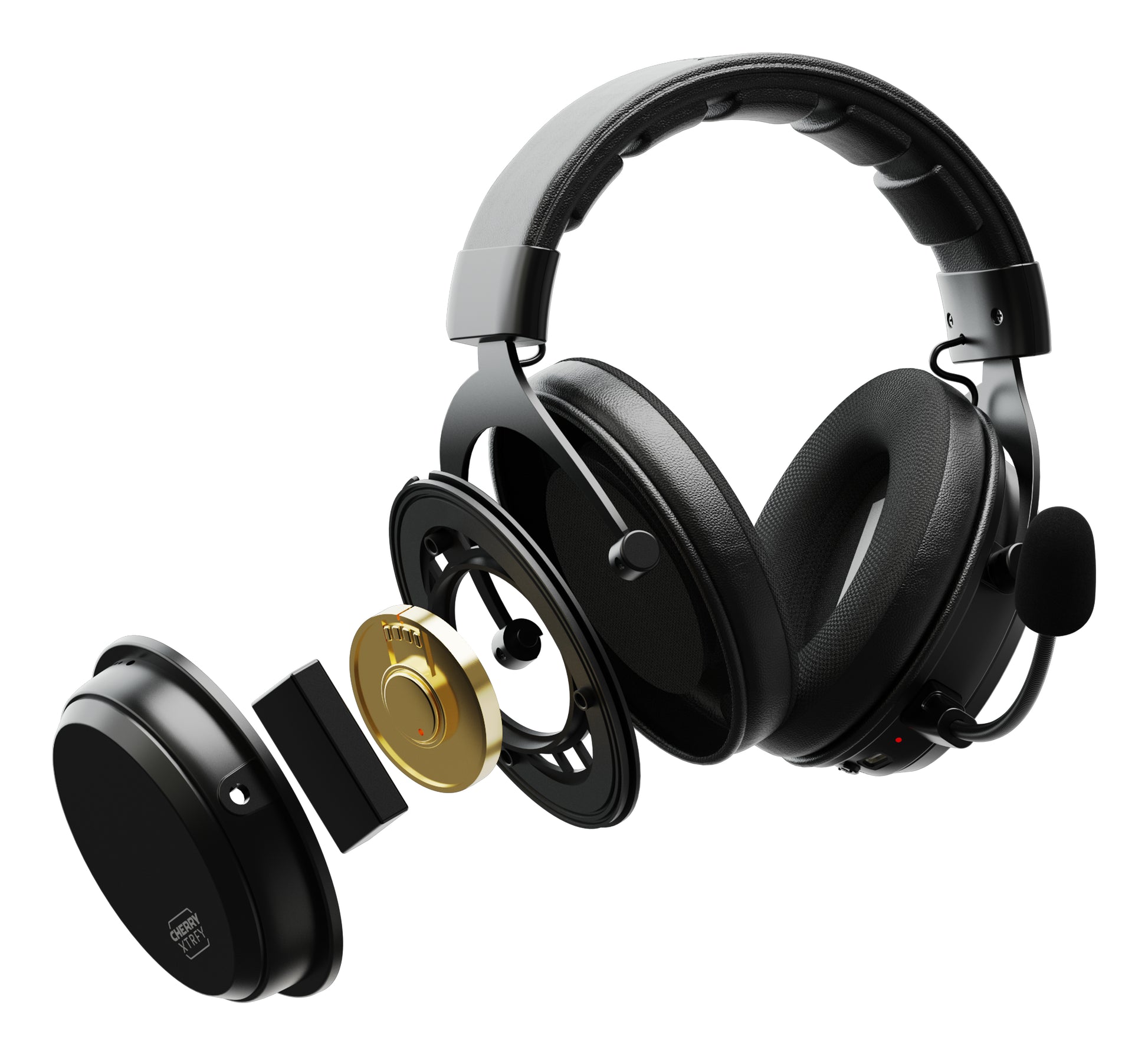 CHERRY XTRFY H3 Wireless Gaming-Headset – On-Ear, Stereo, BT, mit USB-A-Dongle, Schwarz