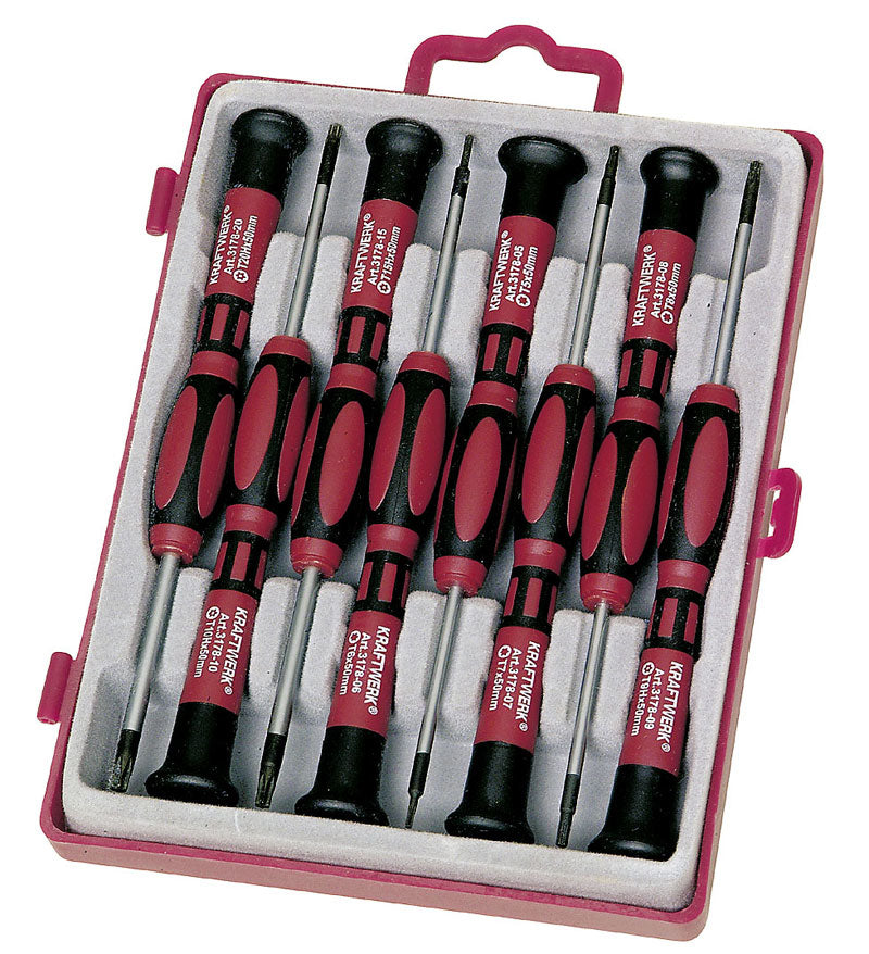 Kraftwerk – Präzisions-Schraubenzieher-Set TX, 8-teilig, Etui – 3178