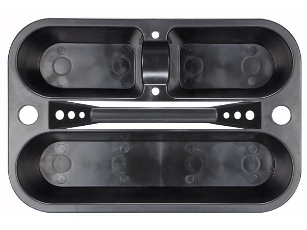 Perel OTTP1 Werkzeugträger – 3 Fächer, mit Haltern für Schraubendreher, schwarz, B 255 × H 160 × T 375 mm