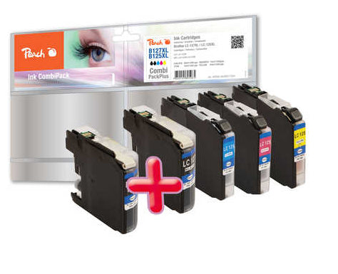 Peach LC-127XL Tintenpatronen-Multipack, 5er-Set (Kompatibel) – für Brother DCP-J4110/MFC-J4410/4510