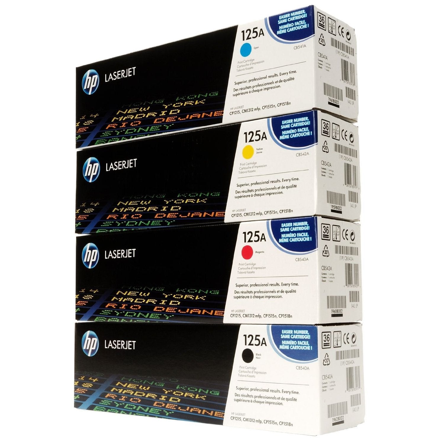 HP Toner-Multipack CB540A-CB543A – BK/C/M/Y, 1400 Seiten – für HP Color LaserJet 1515N