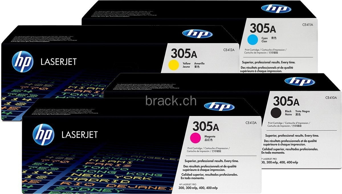 HP Toner-Multipack CE410A-CE413A – BK/C/M/Y, 2600 Seiten – für HP LaserJet Pro 300 Color M351A