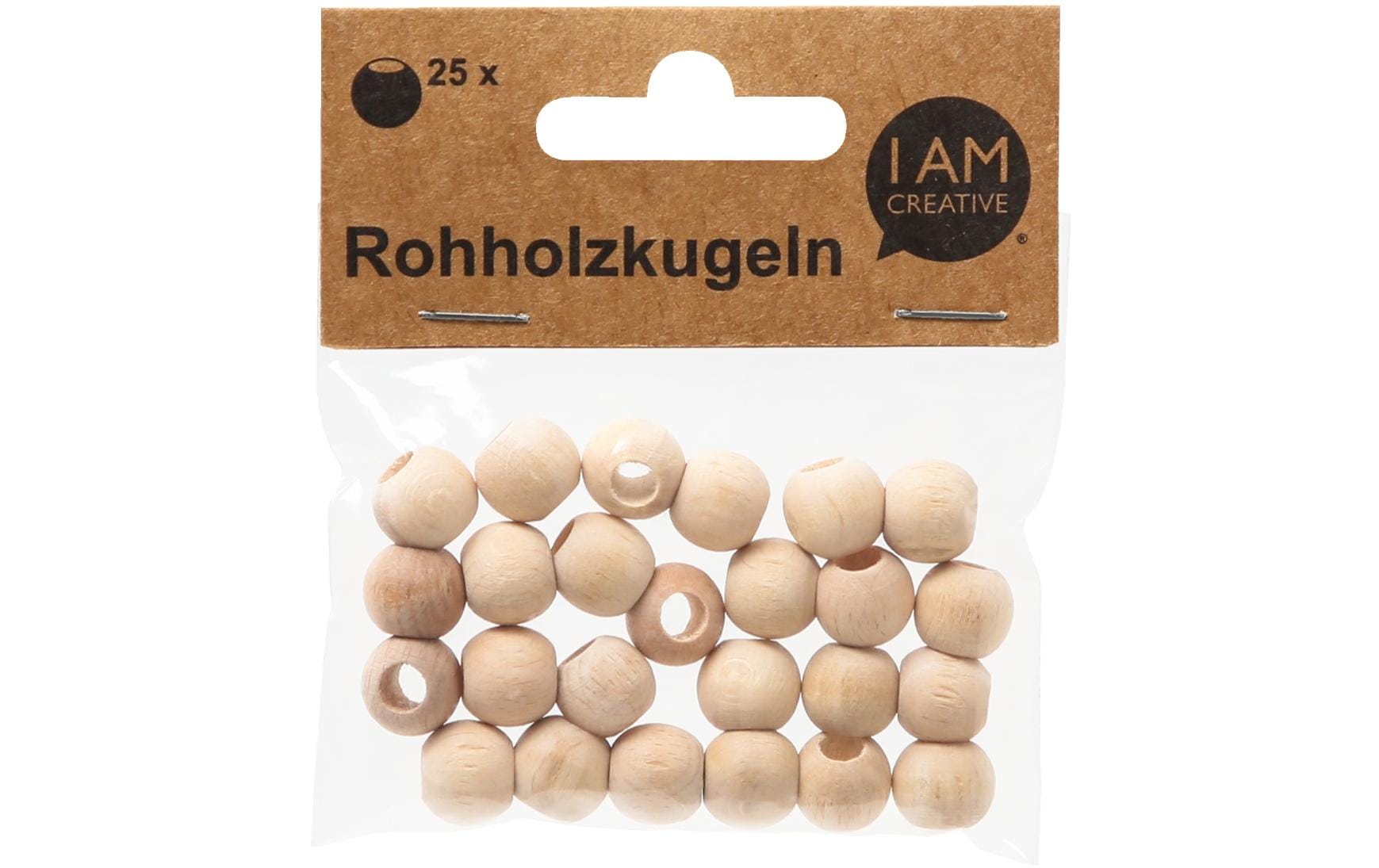 lalana Holzperlen – Braun – Ø 12 mm, Loch 5 mm – 25 Stk.