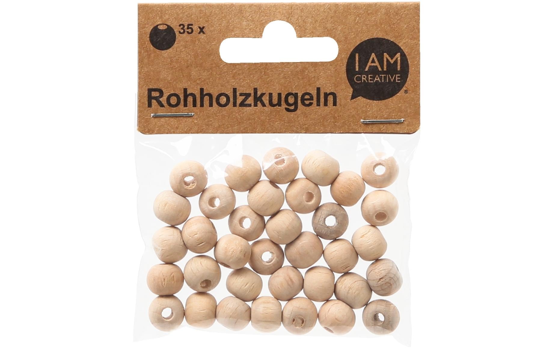 lalana Holzperlen, rund – braun – Ø 10 mm – 35 Stk.