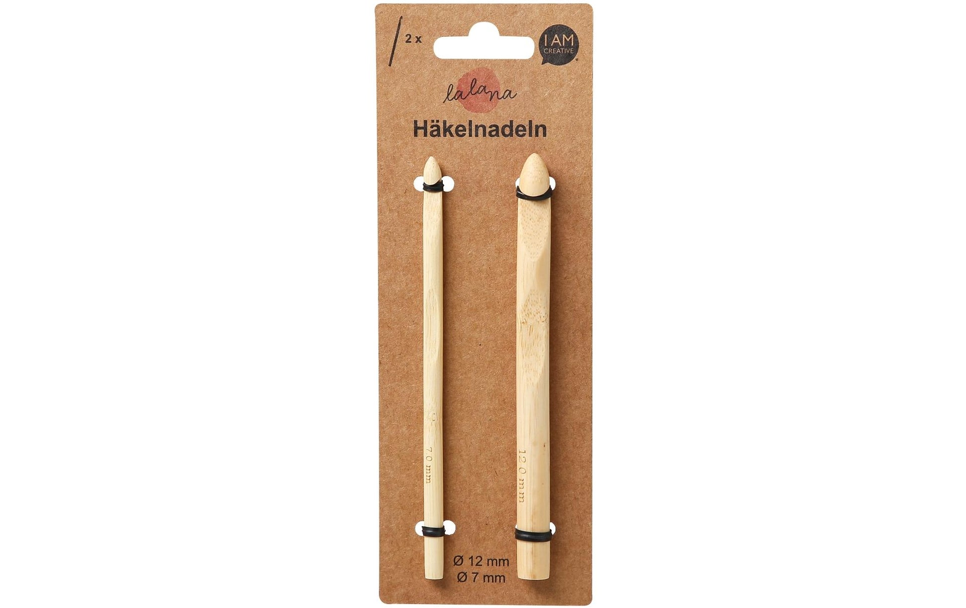 lalana Häkelnadel-Set Bambus – 7–12 mm, 2 Stk.