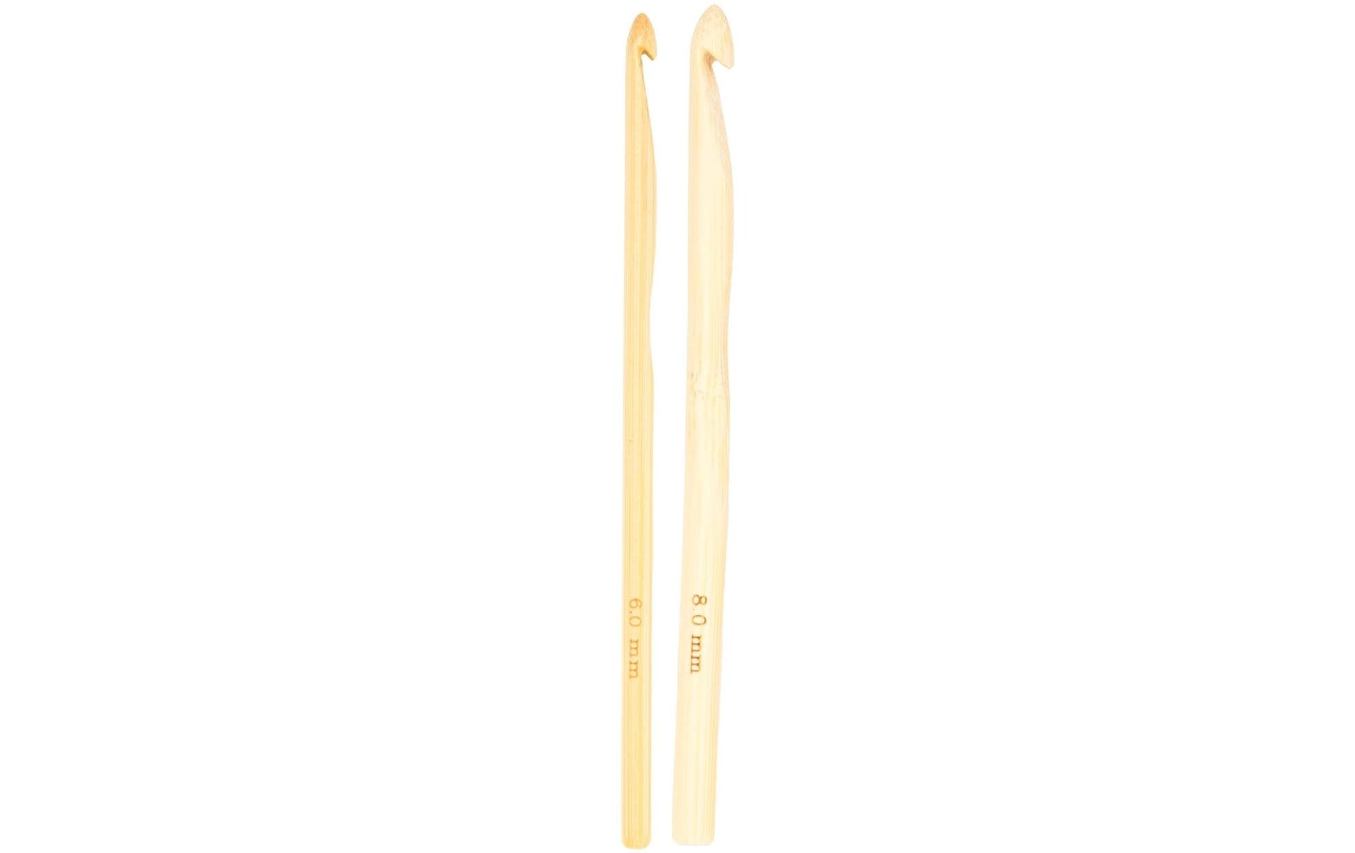 lalana 6201.12 Häkelnadel-Set Braun – 6–8 mm, 2 Stk., Bambusgriff