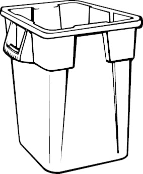 Rubbermaid Müllcontainer (Aussencontainer) BRUTE 3526 – 106 l – Kunststoff (LLDPE), quadratisch – grau