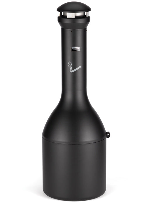 Rubbermaid Standascher Infinity Genie – 15,5 l, rund, Metall, schwarz, Ø 330 × H 991 mm