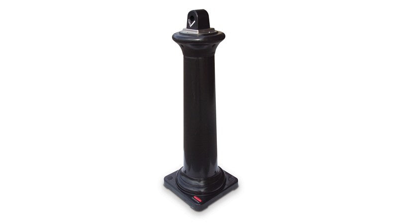 Rubbermaid GroundsKeeper Tuscan Standascher – Metall, rund – schwarz – mit Innenkübel – Ø 33,0×97,5 cm