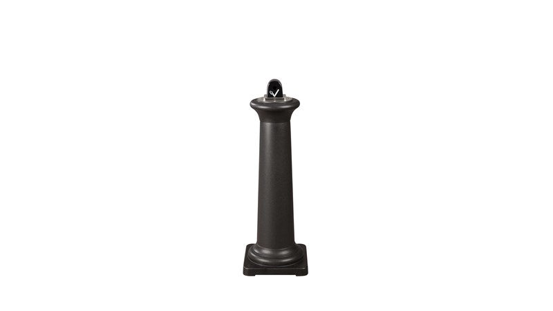 Rubbermaid GroundsKeeper Tuscan Standascher – Metall, rund – schwarz – mit Innenkübel – Ø 33,0×97,5 cm