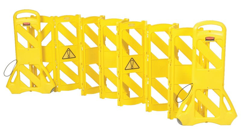 Rubbermaid Mobiles Absperrsystem – Länge bis 4 m – Gelb, PE, Höhe 1000 mm