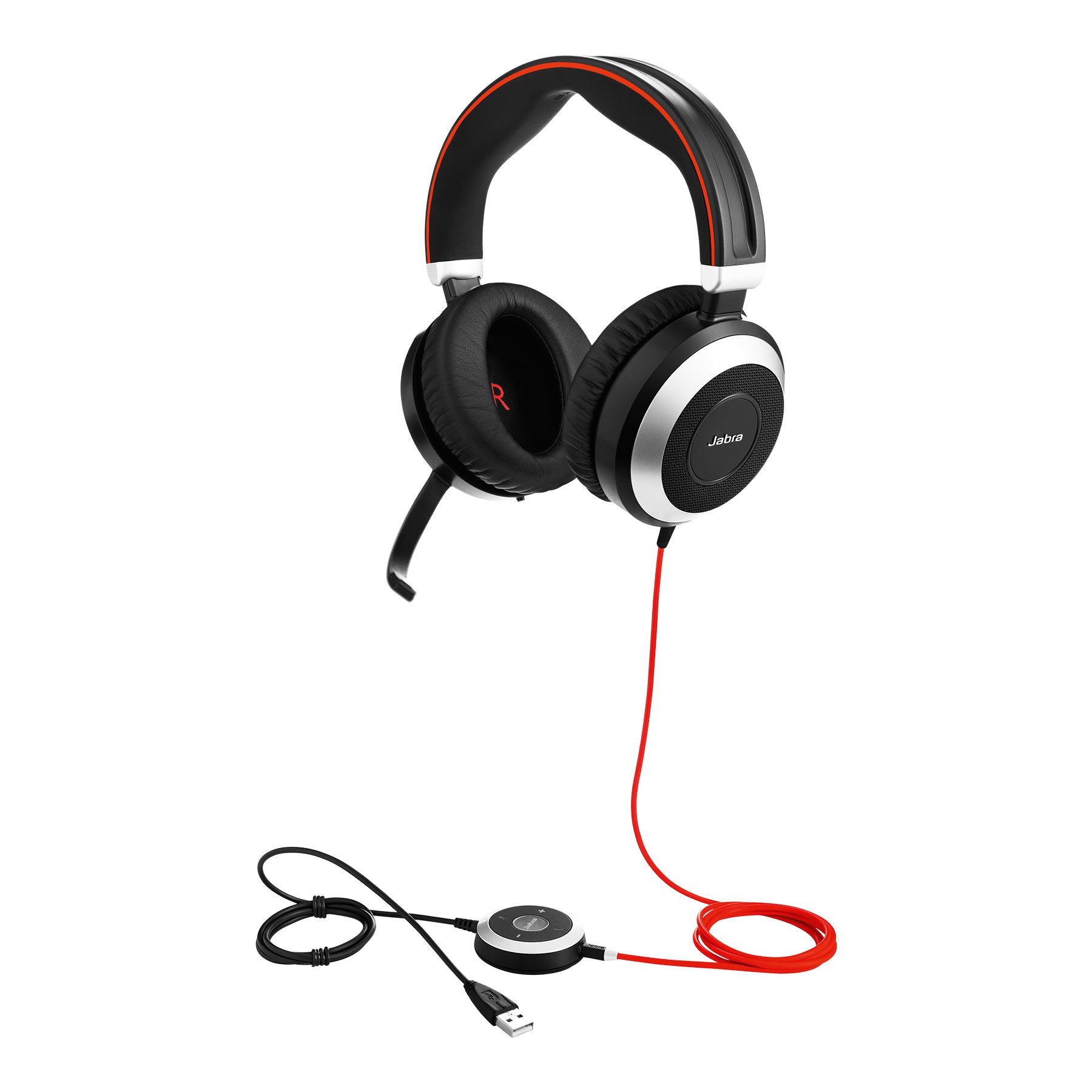 Jabra Evolve 80 MS – Duo Headset – kabelgebunden, Bluetooth, ANC – schwarz – für Microsoft Teams