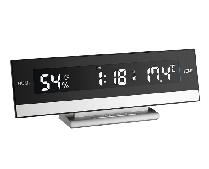 TFA-Dostmann TFA Dostmann Digitalwecker – Thermometer, 24,5 × 8,8 × 5 cm, schwarz