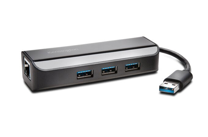 Kensington UA3000E USB-Hub – USB-A, 3× USB-A, GbE, für Windows/Mac