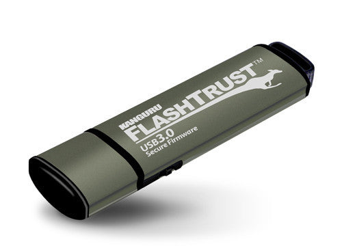 iStorage Kanguru FlashTrust 128 GB – USB 3.2 Gen 1 Typ-A, Schreibschutz, für Windows/Mac/Linux