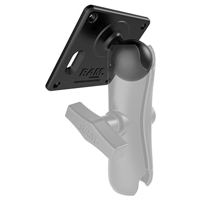 RAM Mounts VESA Basis C-Grösse – VESA-Adapterplatte – VESA 75×75 mm – Aluminium, Kugel ø 3,81 cm – Schwarz