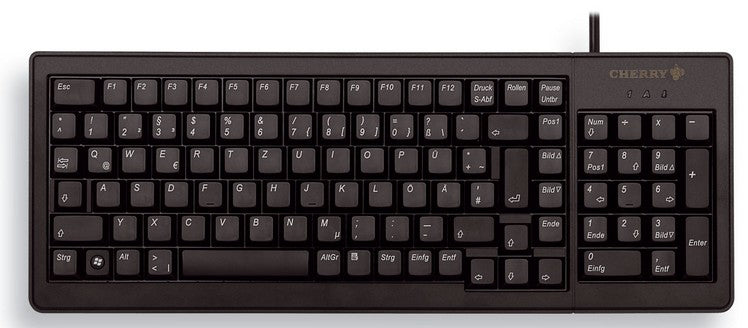 CHERRY G84-5200 – Tastatur, kabelgebunden (USB), CH-Layout (DE-CH), Fullsize (mit Ziffernblock) – für Windows