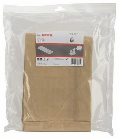 Bosch Staubbeutel – 5 Stück, Papier – für GAS 35 L AFC/GAS 35 L SFC+/GAS 35 M AFC Professional