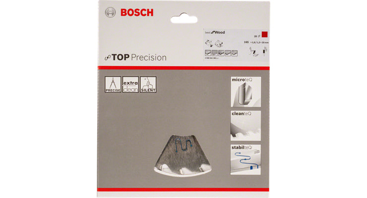 Bosch Professional – Kreissägeblatt, Top Precision Best Wood, 2 608 642 385, 165 mm × 20 mm