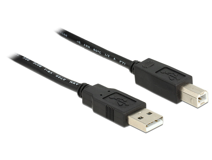 DeLOCK USB-A auf USB-B Kabel – USB 2.0 (480 Mbit/s) – 20 m – Aktiv – Schwarz