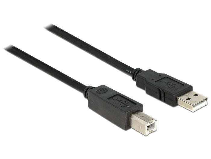 DeLOCK USB-A auf USB-B Kabel – USB 2.0 (480 Mbit/s) – 11 m – Aktiv – Schwarz