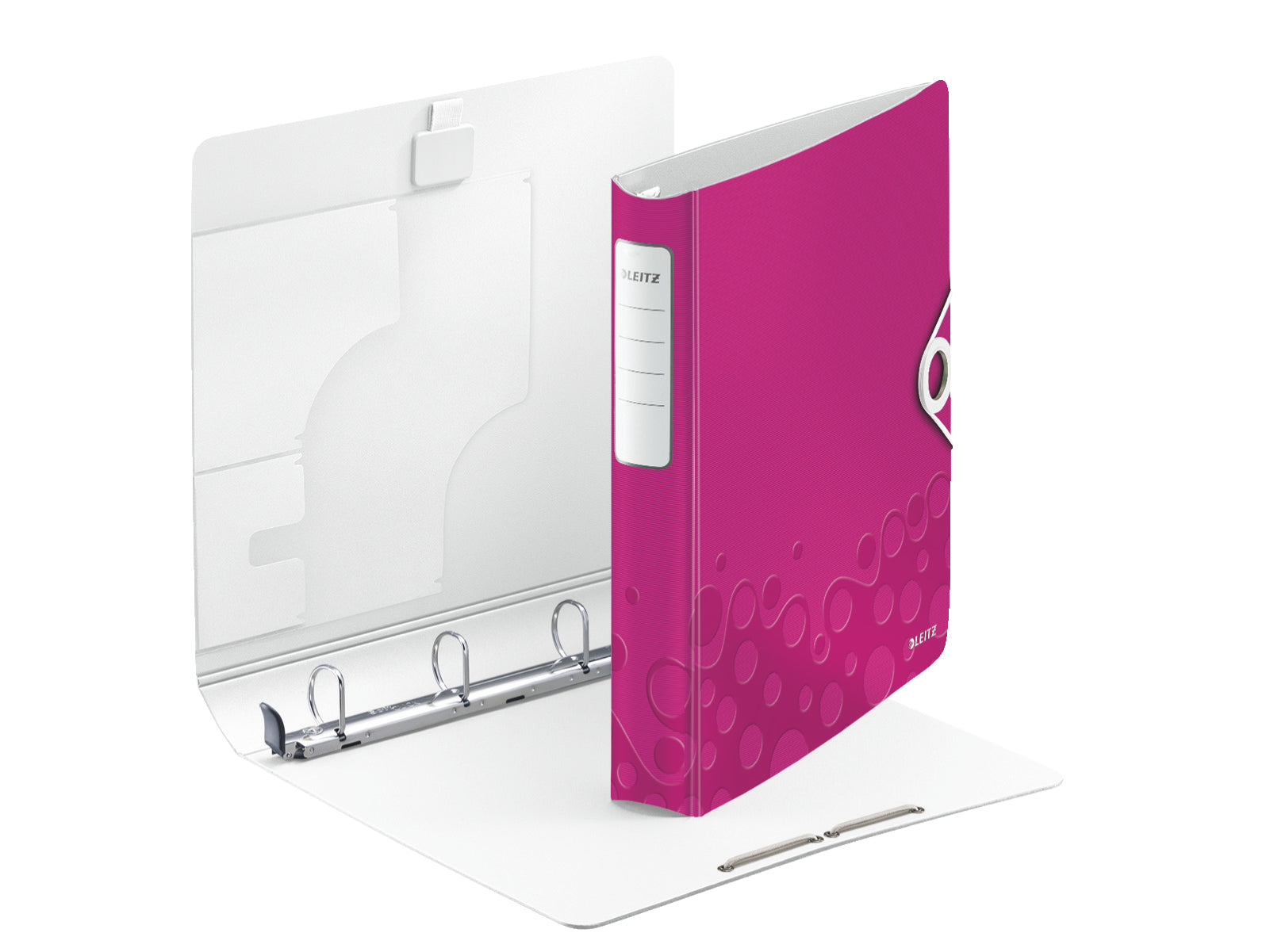 Leitz Ringbuch Active WOW SoftClick – A4 Hochformat – 4-Ring Bügelmechanik, Ø 30 mm, Rücken 52 mm – Pink, Kunststoff