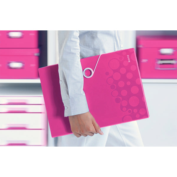 Leitz Sammelmappe für A4, Kunststoff, Pink, mit Gummiband