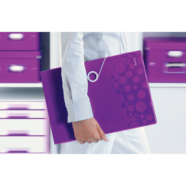 Leitz Sammelmappe für A4, Kunststoff, Violett, mit Gummizug