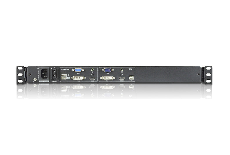 ATEN CL6700MW – 17,3" Rack-LCD-Konsole – 1-Port DVI/HDMI/VGA, 1920 × 1080/60 Hz, USB 2.0, Audio, IT-Layout – 1